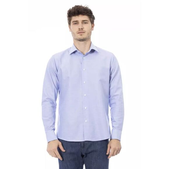 Baldinini Trend Light Blue Cotton Men Men's Shirt